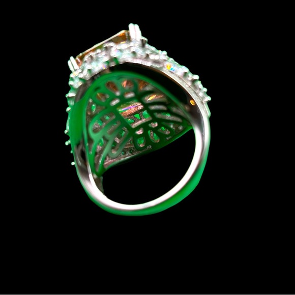 Large Morganite 925 Sterling Silver Cocktail Ring Size 7 - Picture 9 of 12